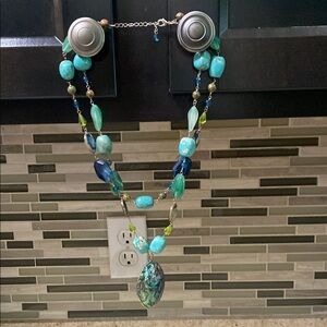 Turquoise and Blue Beaded Necklace